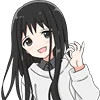 Эмодзи Black Hair Girl Emoji