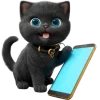 Эмодзи Черный котенок