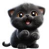 Эмодзи Черный котенок