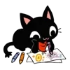 Эмодзи Черный кот