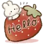 Эмодзи strawberry and rabbit