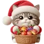 Эмодзи Новогодний котик