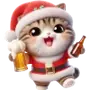 Эмодзи Новогодний котик